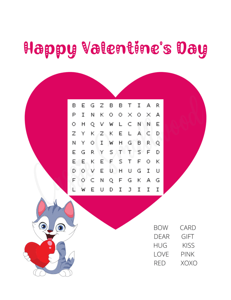 fun valentine's day word search puzzles - cassie smallwood
